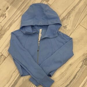 Lululemon Scuba Full Zip Cropped Hoodie Size 4 Sinatra Blue